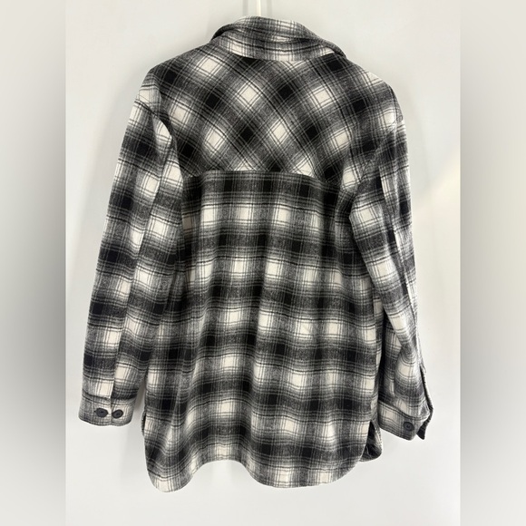 Thread and Supply Black Plaid Button-Up Jacket- Lined - Picture 3 of 7